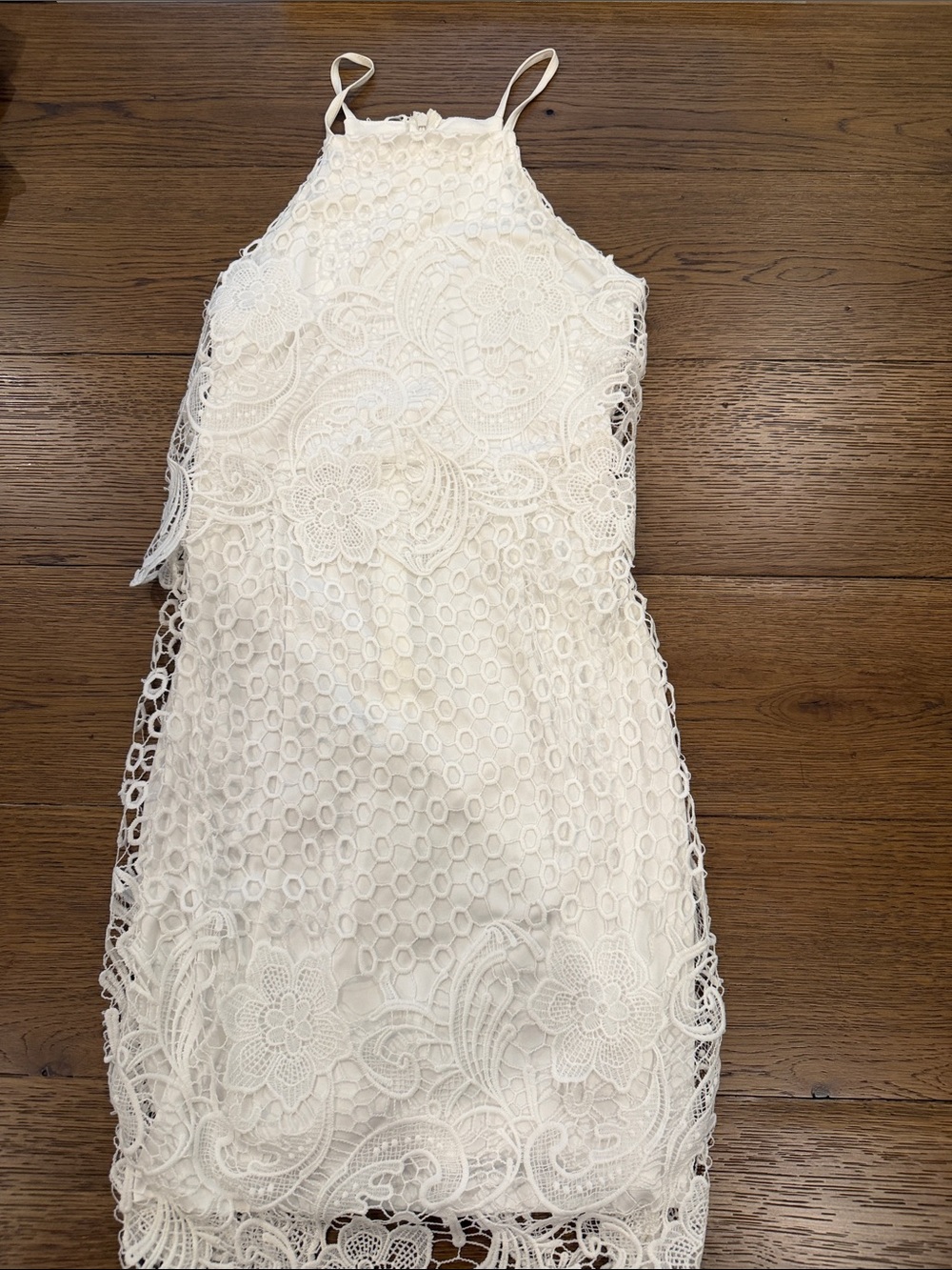 BB Dakota White Lace-Up Mini Dress